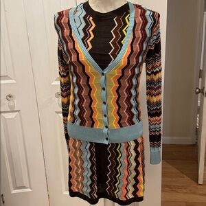 Missoni x Target Zigzag Knit Cardigan Sweater Medium & Dress Small Set NEW